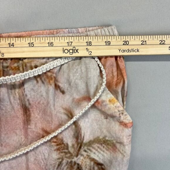 Rachel Zoe Linen Blend Palm Tree Tiered Maxi Skirt Women Lg Beach Tropical Print - Picture 8 of 9